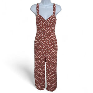 Abercrombie & Fitch Cinched Front Dusty Pink Polka Dot Jumpsuit - Size XS